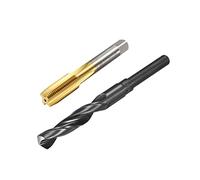 QUARKZMAN Métrique Taraud M16 x 1.5mm Pas H2 Droit Principal Filetage, 14.5mm Foret Embout HSS 9341 Noir Oxydé avec 1/2 Pouce Droit Réduit Tige