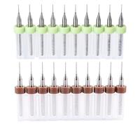 QUARKZMAN Micro PCB Mèche Foret Perceuse Pointe Ensemble, 1/8" 3.175mm Tige 0.3mm 0.5mm Tungstène Carbure Pointe CNC Gravure Imprimer Circuit Carte Perçage Rotatif Outil 20pcs