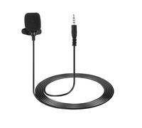 QUARKZMAN Microphone Lavalier, Microphone De Col 3.5mm Stéréo 4-Pôles À Condensateur 1.5m Microphone Mini À Condensateur Omnidirectionnel Filiaire Pour Enseignants Présentateurs