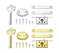 QUARKZMAN Mini Serrures Vintage À Mortaise Complète Avec Clés Lot 2, Alliage Zinc Mini Serrure Remplacement Serrure Pour Boîte À Bijoux Pour Boîte Cèdre, Boîte À bordeaux，Or