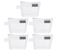 QUARKZMAN Mini Zipper Mesh Bag 3" x 5", 5 Pcs Nylon Small Makeup Zipper Mesh Pouch Cosmetic Case Mesh Storage Bags pour Earphone, Credit Card, White