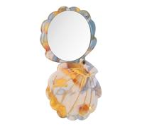 QUARKZMAN Miroir de Poche Coquillage Couvercle Coulissant Jaune/Bleu
