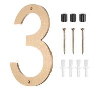 QUARKZMAN Modern House Numbers pour Outside, 10 Inch Floating Metal Large Address Numbers With Nail Kit pour Apartment Office Hotel Room Signs(Gold, Number 3)