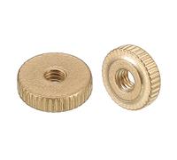 QUARKZMAN Moleté Pouce Écrous, 10pcs M4 x D12mm x H3.5mm Laiton Moleté Écrou Plat Tête à travers Trou Verrouillage Réglage Écrous pour 3D Imprimante Pièces