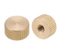 QUARKZMAN Moleté Pouce Écrous, 2pcs M4 x D12mm x H6mm Laiton Moleté Écrou Plat Tête Aveugle Trou Verrouillage Réglage Écrous pour 3D Imprimante Pièces