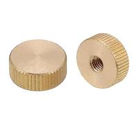 QUARKZMAN Moleté Pouce Écrous, 4pcs M5 x D16mm x H6mm Laiton Moleté Écrou Plat Tête Aveugle Trou Verrouillage Réglage Écrous pour 3D Imprimante Pièces