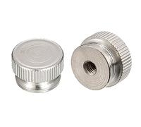 QUARKZMAN Moleté Pouce Écrous, 5pcs M4 x D16mm x H10mm Carbone Acier Moleté Écrou avec Col Haut Tête Aveugle Trou Moleté Pouce Écrous pour 3D Imprimante Pièces