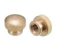 QUARKZMAN Moleté Pouce Écrous, 5pcs M6 x D14mm x H11mm Laiton Moleté Écrou avec Col Haut Tête Aveugle Trou Moleté Pouce Écrous pour 3D Imprimante Pièces