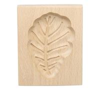 QUARKZMAN Moule à biscuits en bois 3,94" x 3,15" Moule à biscuits en bois sculpté en forme de feuille Outil de cuisson de biscuits Presse à biscuits Stamp