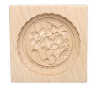 QUARKZMAN Moule à biscuits en bois 3,94" x 3,94" Moule à biscuits en bois sculpté à la gardenia Outil de cuisson de biscuits Presse à biscuits Stamp