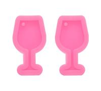 QUARKZMAN Moule Silicone Époxy Gobelet Trou Rose 2 Pièces | Idéal pour pendentifs, porte-clés, ornements, gemmes, fabrication d'art en résine et bricolage