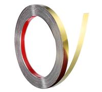 QUARKZMAN Moulure Murale En Acier Inoxydable, 10 m x 15 mm Bande Métallique Adhésive Pour Bordure De Carrelage Mur Plafond Miroir, Or Mirroir