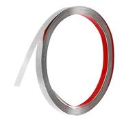 QUARKZMAN Moulures Décoratives Autocollantes en Acier Inoxydable, 5m X 1cm Argenté Garniture de Moulure Murale Autocollante avec Finition Miroir avec des Sacs et des Cartes pour Mur, Sol