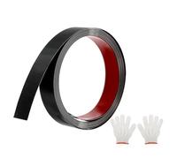 QUARKZMAN Moulures Décoratives Autocollantes en Acier Inoxydable, 5m X 3cm Noir Garniture de Moulure Murale Autocollante avec Finition Miroir avec des Sacs, des Gants, des Cartes pour Sol