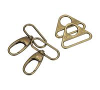 QUARKZMAN Mousqueton Pivotant, Fermoir À Poussoir en Alliage De Zinc avec Anneaux Triangulaires pour Lanyard DIY Fabrication De Bijoux (1 1/2", Bronze)