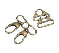 QUARKZMAN Mousqueton pivotant, Fermoir Mousqueton en Alliage de Zinc avec Anneaux triangulaires pour Cordons, Bricolage, Artisanat (1 1/4", Bronze)