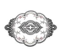 QUARKZMAN Napperon Rétro en Dentelle 12x17 Pouces Ovale Brodé Napperons De Table Dentelle Française Dessous De Tasse pour Mariage Maison, Noir