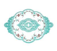 QUARKZMAN Napperon Rétro en Dentelle 12x17 Pouces Ovale Brodé Napperons De Table Dentelle Française Dessous De Tasse pour Maison Mariage, Vert
