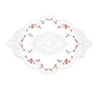 QUARKZMAN Napperon Rétro en Dentelle 12x17 Pouces Ovale Napperons De Table Brodés Doilies Crochet Français Coasters Tapis De Tasse pour Maison Mariage, Blanc