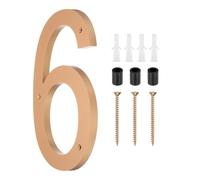 QUARKZMAN Numéro De Maison Flottant Moderne 12 Pouces En Acrylique Pour Extérieur Avec Kit De Clous Pour Boîte Aux Lettres Jardin Porte D'entrée (Numéro 6, Ton Or)