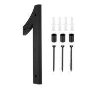 QUARKZMAN Numéro Maison Moderne 12 Pouces, Numéro Maison Flottant Acrylique pour Extérieur Plaque D'adresse pour Maison avec Kit Clous pour Boîte Aux (Numéro 1, Noir Mat)