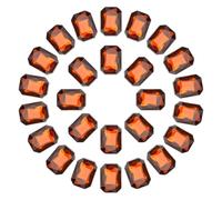 QUARKZMAN Octogone Rectangle Strass Cristal Facetté À Dos Pointé En Métal Argenté Pour Créations 50pcs 10x14MM Fauve