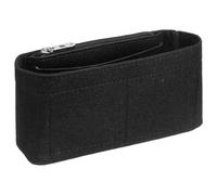 QUARKZMAN Organisateur De Sac À Main Insert, Forme De Sac Portable En Feutre Avec Fermeture Éclair Multiples Compartiments Doublure Pochette Pour Sac À Main, 7.5" x 2" x 4", Noir