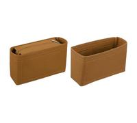 QUARKZMAN Organisateur Sac Main Insert EnsemblePortable Feutre Organisateur Sacs Fermeture Éclair Multiples Compartiments Doublure Sac Shoulder SatchelTote BagHandbag Shaper(17 x7x18CmBrown)