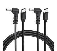QUARKZMAN Pack De 2 Câble De Déclenchement PD 45W 15V 3A 3.5x1.35mm | Cordons D'alimentation Type-C À Angle Droit, 2.0m/6.6ft, USB C Vers DC PD Charge Rapide Pour Moniteur Portable