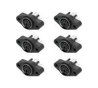 QUARKZMAN Pack De 6 Connecteur Panneau Monté Femelle Jack Mini DIN Noir