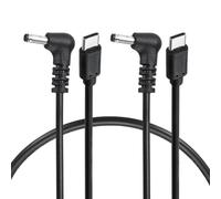 QUARKZMAN Pack Of 2 45W PD Trigger Cable 15V 3A 3.5x1.35mm 0.4m/1.3ft | Type-C Right Angle Power Cord, USB C To DC PD Power Fast Charging Cable, Pour Portable Monitor Security Camera