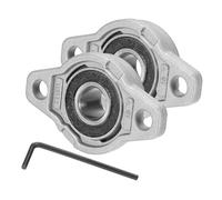 QUARKZMAN Palier Lisse 15/32" (12mm) Alésage Alliage De Zinc Acier Monté Bride Palier Auto-Aligneant Roulements Insert Logement Pour Machinery Power Agriculture Pack Of 2