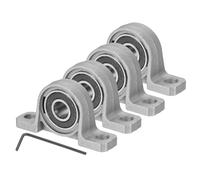 QUARKZMAN Paliers Ajustables En Alliage De Zinc Vertical Montés Sur Flasque Avec Alésage De 3/8" (10mm) Pour Machines Agricoles Et Industrielles Lot De 4