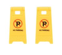 QUARKZMAN Panneau D'Avertissement Miniature, Panneaux Interdiction De Stationner, Modèle Miniature De Scène Urbaine en Plastique Panneau De Prudence Au Sol De Maison (Jaune, 2 Pcs)