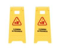 QUARKZMAN Panneau D'Avertissement Miniature, Signalétique Nettoyage en Cours, Modèle Réduit De Scène Urbaine, Panneau De Prudence Au Sol De Maison De Poupée, Jeu De Rôle (Jaune, 2 Pcs)