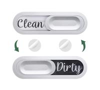 QUARKZMAN Panneau Magnétique pour Lave-Vaisselle Propre Sale en Forme d'Ovale, Indicateur Magnétique en Bois Grainé Non-Scratch avec Autocollants pour Lave-Vaisselle Cuisine Hôtel, Argent