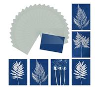QUARKZMAN Papier cyanotype, kit de 12 feuilles de papier photosensible Sun Print Paper, papier artisanal bleu avec planche acrylique pour projet artistique DIY pour adultes, 29,7x21 cm (A4)