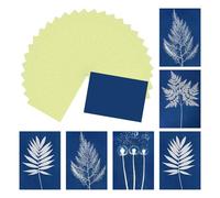 QUARKZMAN Papier cyanotype, kit de 12 feuilles pour tirages solaires, papier jaune haute sensibilité pour loisirs créatifs adultes, projet artistique DIY, 8,3 x 5,8 pouces (A5)