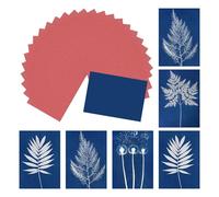 QUARKZMAN Papier cyanotype, kit de 12 feuilles pour tirages solaires, papier rouge haute sensibilité pour loisirs créatifs adultes, projet artistique DIY, 8,3 x 5,8 pouces (A5)