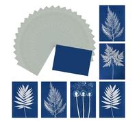 QUARKZMAN Papier cyanotype, kit de 32 feuilles de papier photosensible Sun Print Paper, papier artisanal bleu pour adultes pour projet artistique DIY, 21x14,7 cm (A5)