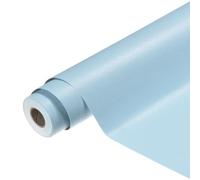 QUARKZMAN Papier peint adhésif PVC 15,8" x 393,7" imperméable auto-adhésif papier contact décoratif amovible papier vinyl givré pour cuisine chambre armoire meuble, bleu ciel