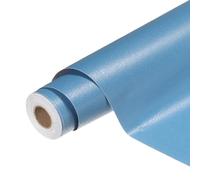QUARKZMAN Papier Peint Adhésif PVC 40cm x 10m Imperméable Autocollant Décoratif Papier Contact Amovible Film Vinyle Givré Pour Cuisine Chambre Meuble Mobilier, Bleu Clair
