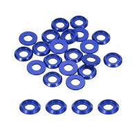 QUARKZMAN Paquet de 20 Rondelles Fraisées à Coupelle Conique M5 Bleu Foncé | Diamètre Du Trou 5 mm/0,2", Joints en Aluminium, Joint de Rondelle de Tête de Coupelle pour Vis Rc/Fpv/Pc/Drone
