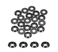 QUARKZMAN Paquet de 20 Rondelles Fraisées à Coupelle Conique M5 (Noir) | Diamètre Du Trou 5 mm/0,2", Joints en Aluminium, Joint de Rondelle de Tête de Coupelle, pour Vis Rc/Fpv/Pc/Drone