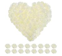 QUARKZMAN Paquet de 250 Artificielle Rose Fleur Têtes Extra Blanc | PE Mini Faux Fleurs Artificielle Rose Mousse Fausse Fleur, pour DIY Artisanat Mariage et Fête Décoration