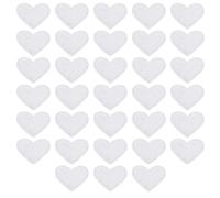 QUARKZMAN Patch Appliques Brodés Petits Cœurs Blancs Solides Décorations Vêtements DIY 2.6x2cm/1x0.8 Inch Pour Vestes Sacs À Dos Chapeaux, DIY Crafts Caps, Lot De 33