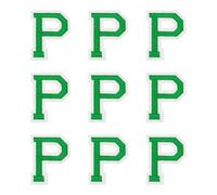 QUARKZMAN Patch Lettre P A Repasser, Lettre P, 1.4" Patch Alphabet Brode A-Z Avec Adhesif A Repasser Pour Decoration Reparation DIY Chemises Jeans Vestes (Vert, 9pcs)