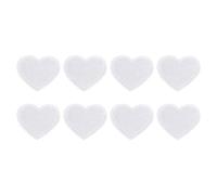 QUARKZMAN Patch Thermocollant Vetement 8Pcs Patchs Cœur en Fer à Repasser, Brodés à Coudre, Applique ornementationative pour Réparation pour DIY Sacs à Dos Chapeaux Vêtements, 40mm Blanc