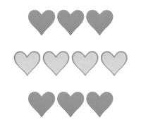 QUARKZMAN Patchs Écusson en Forme de Cœur Gris à Coudre ou à Coller sur Le Tissu 7,1 x 6,8 cm avec Adhésif Thermocollant pour Réparer Vêtement, Sacs à Dos, Jeans Lot de 10