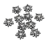 QUARKZMAN Patchs Étoiles en Perles Faites à la Main, 10 Pièces D'Appliques en Cristal de Verre avec Strass en Forme D'Étoile pour la Couture DIY, Gris